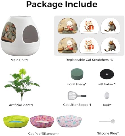 Eggloa6 Plant Litter Box, Hidden Cat Litter Box