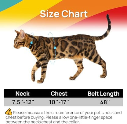PetThem Adjustable Cat Harness and Leash Set Escape Proof