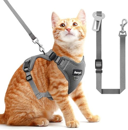 Cat Harness and Leash Set for Walking Escape Proof, Adjustable Soft Kittens Vest