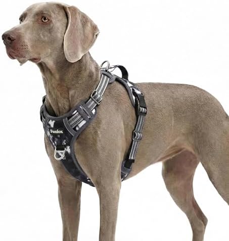 Funfox Dog Harness No Pull, Adjustable Pet Vest Harness, Super Soft Material