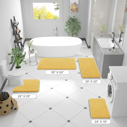 OLANLY Bathroom Runner Rugs 70x24, Extra Soft Absorbent Chenille Bath Rugs
