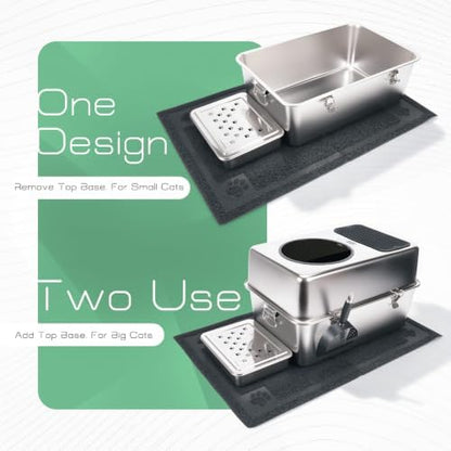 304 Stainless Steel Litter Box, XL Enclosed Litter Box