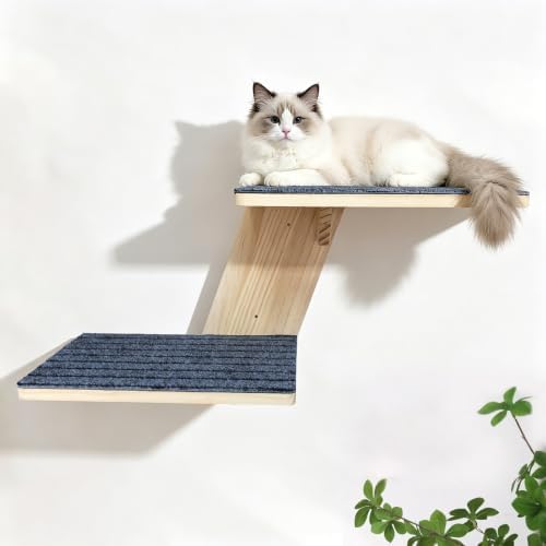 Cat Wall Shelves 2 Platform Kitten Tree Shape Wall-Mounted Floating Shelf