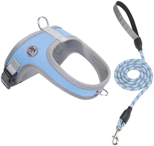Dog Harness and Leash Set, No Pull Saddle Style Pet Harness, Breathable Mesh