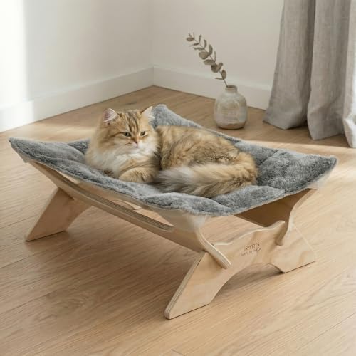 JSPYFITS Elevated Cat Bed Hammock, Raised Cat Bed