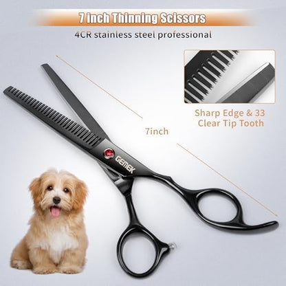 7.0in Titanium Dog Grooming Scissors Set