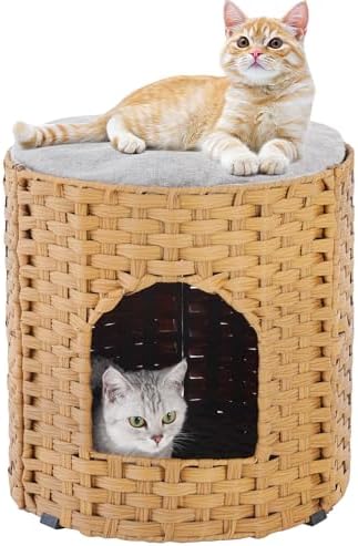 SETVSON Cat House for Indoor Cat, Large Double Cat Houses Bed
