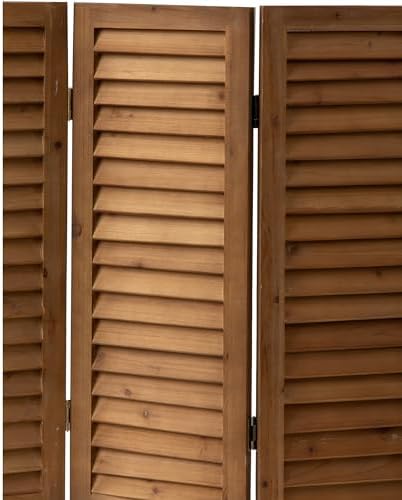 SOFE Short Privacy Screen, 2.6 Ft Shutters Folding Room Dividers 3 Panel