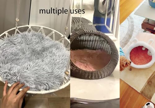 RICHRAIN Round Plush Cat Bed Insert Replacement Cat Tree Cushion