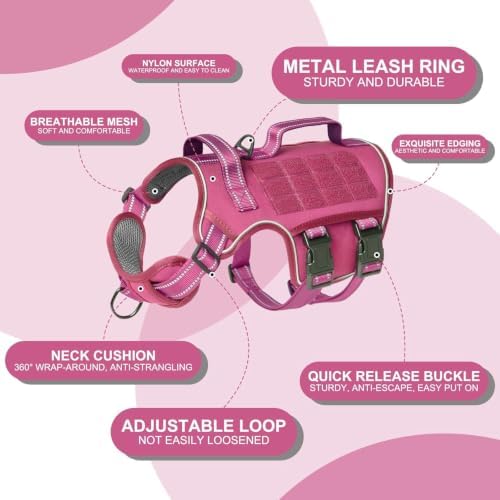 Dog Harness for Large Dogs, No Pull Tactical Vest