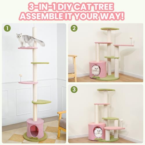 Max & Marlow 95-108" Floor to Ceiling Adjustable Cat Tree