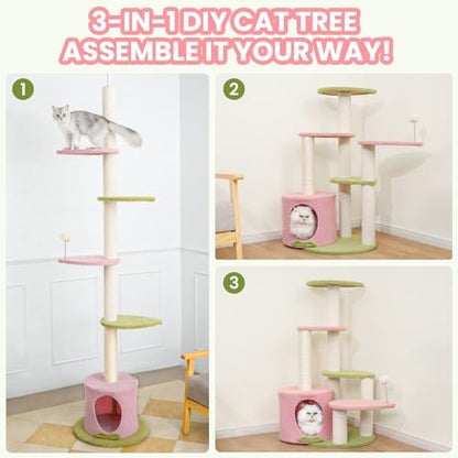 Max & Marlow 95-108" Floor to Ceiling Adjustable Cat Tree
