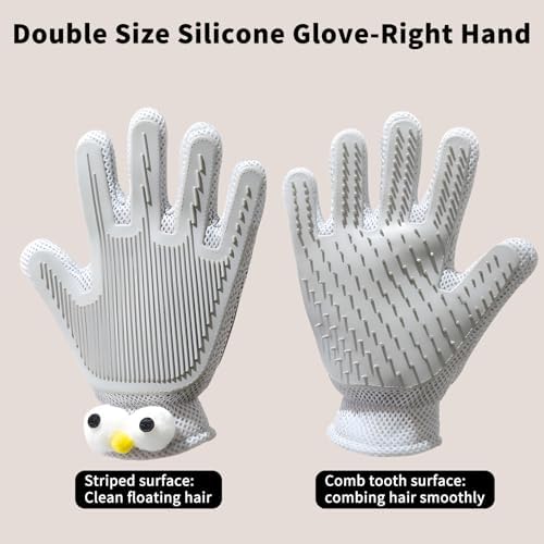2 in 1 Pet Grooming Gloves