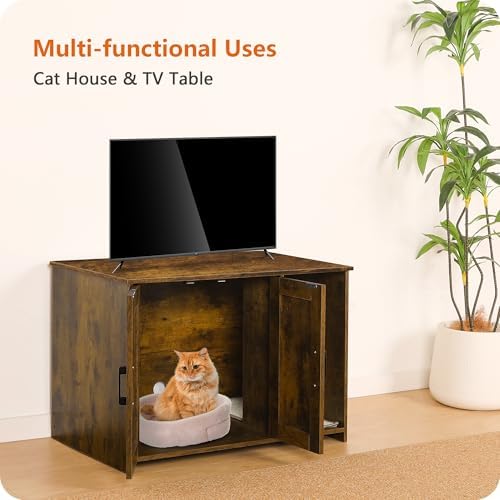Dwanton Cat Litter Box Enclosure,