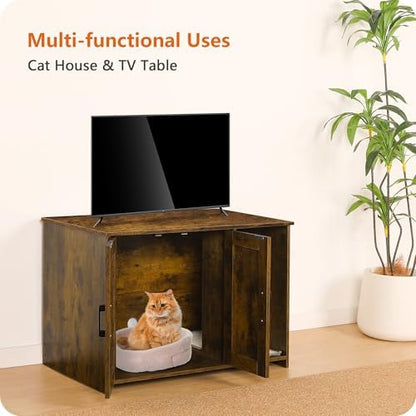 Dwanton Cat Litter Box Enclosure,
