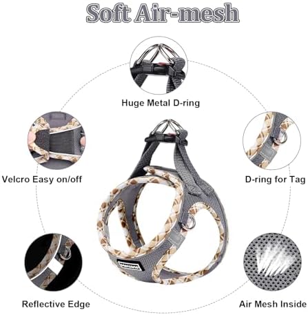 Mercano Soft Mesh Dog Harness and Leash Set, Step-in Reflective Breathable