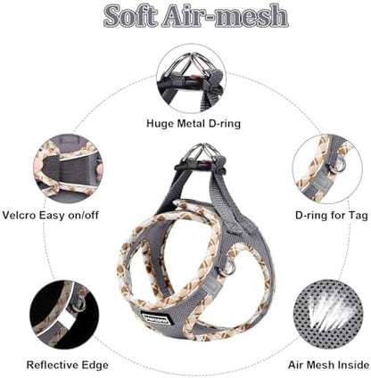 Mercano Soft Mesh Dog Harness and Leash Set, Step-in Reflective Breathable