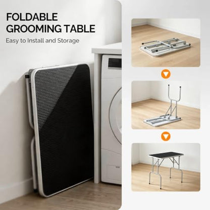 VINGLI Dog Grooming Table, 32“ Adjustable Pet Grooming Stand