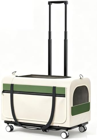 Double Decker Rolling Cat Carrier Large Wheeled Pet Carrier
