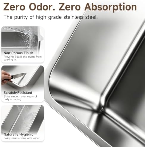 High-Sided Stainless Steel XL Cat Litter Box