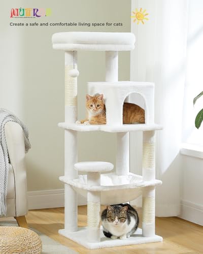 MUTTROS 45.7" Cat Tree with Hammock, Condo & 4 Sisal Posts