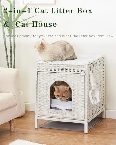 SETVSON Cat Litter Box Enclosure Hidden Litter Box Furniture