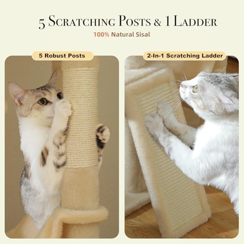 PAWZ Road Floor to Ceiling Cat Tree, 85–112" Tall Cat Tower