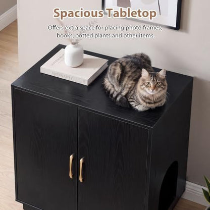 Gitelsnour 30.9'' Litter Box Enclosure Furniture- Hidden Storage