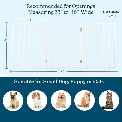 PETMAKER Pet Gate, 3 Panel Freestanding Dog Gate Indoor, 54” x 24”