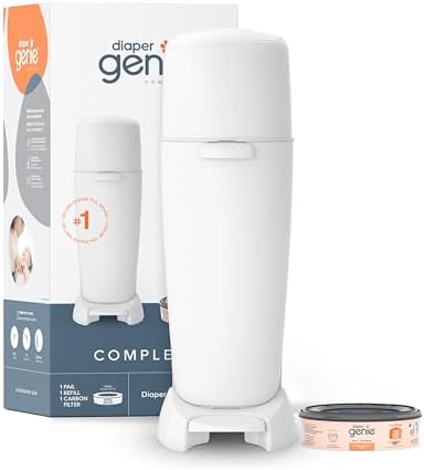 Diaper Genie Complete Diaper Pail – Includes 1 Refill & 1 Carbon Filter