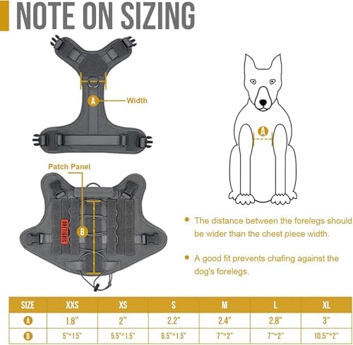 OneTigris Tactical Dog Harness Vest No-Pull Service Dog Vest