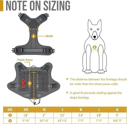 OneTigris Tactical Dog Harness Vest No-Pull Service Dog Vest