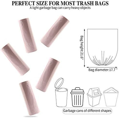 5 Rolls Small Trash Garbage Bags, 4 Gallon 200 Counts