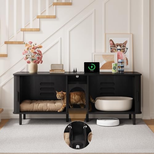 ONBRILL 65 Inches Cat Litter Box Enclosure