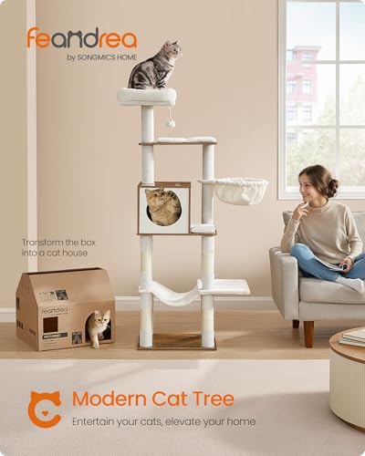 Feandrea Cat Tree, 65-Inch Tall Cat Tower