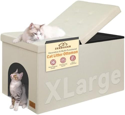 Zerbuger 3-in-1 Cat Litter Box Enclosure