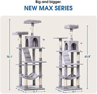 MWPO 70.1-Inch Large Cat Tree, Plush Cat Condo