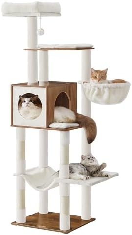 Feandrea Cat Tree, 65-Inch Tall Cat Tower