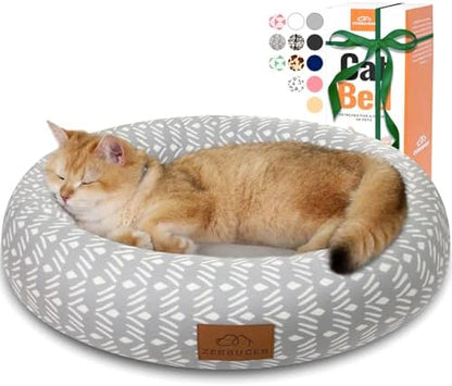 Zerbuger 20in Grey Pattern Round Dog Bed Sofa