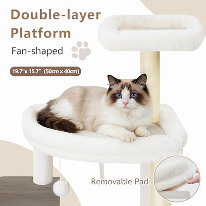 Gitelsnour Modern Cat Tree Tower, 2-Layer Condo & Perch, Big Hammock 102SG
