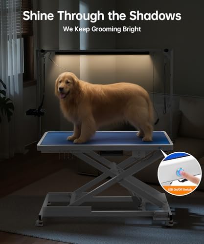 POLIMO Professional LED Electric Dog Grooming Table