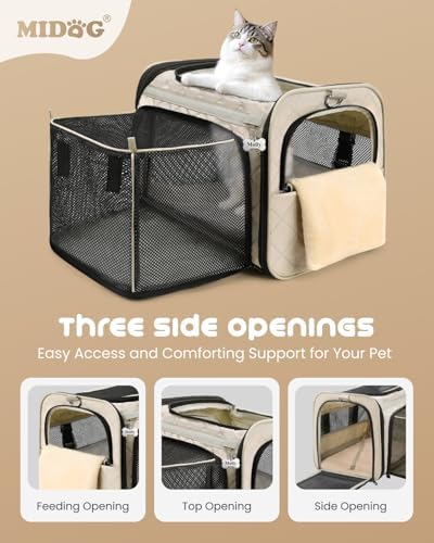 MIDOG Soft Cat Carrier Airline Approved, Expandable