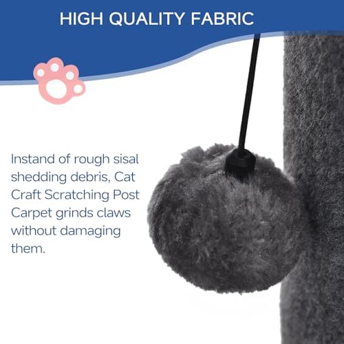 Cat Craft 41" Tall Short Plush Cat Scratching Post