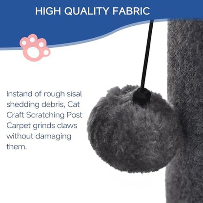 Cat Craft 41" Tall Short Plush Cat Scratching Post