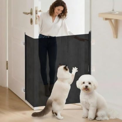Retractable Dog Gate No Drill, 37 x 70 Inches