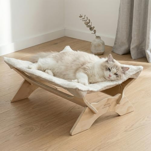 JSPYFITS Elevated Cat Bed Hammock, Raised Cat Bed