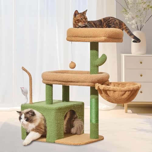 Taoqimiao 32.2in Cat Tree with Toy, Small Cat Tower
