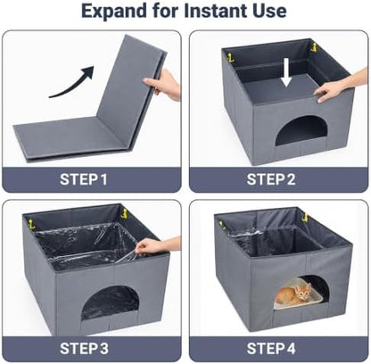 Cat Litter Box Enclosure, Waterproof Splash Guard