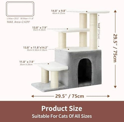 Heybly Cat Scratching Post, Pet Steps