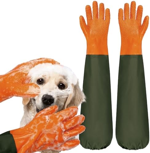 YOFANG 27.6" Extra Long Pet Grooming Bathing Gloves